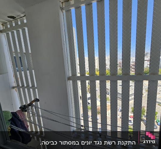 רשת הגנה על חלון למניעת כניסת יונים